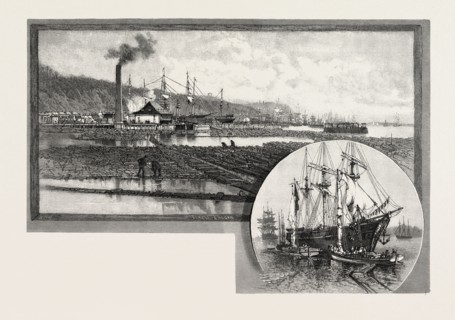 TIMBER COVES, QUEBEC, CANADA, NINETEENTH CENTURY ENGRAVING