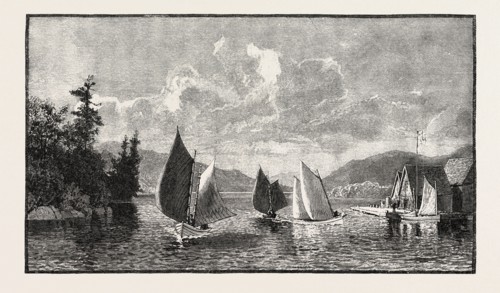 THE UPPER LAKES, KILLARNEY, CANADA, NINETEENTH CENTURY ENGRAVING