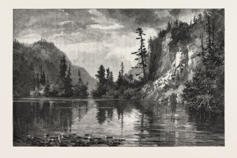 ABOVE SPLIT ROCK RAPID, CANADA, NINETEENTH CENTURY ENGRAVING