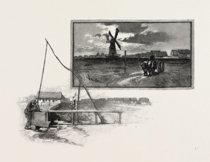A MENNONITE VILLAGE, CANADA, NINETEENTH CENTURY ENGRAVING