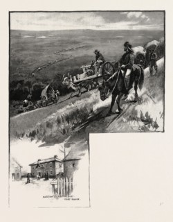Emigrant train, Assineboine valley, CANADA, NINETEENTH CENTURY ENGRAVING
