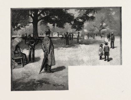 AFTERNOON IN THE PARK, TORONTO AND VICINITY, CANADA, NINETEENTH CENTURY ENGRAVING