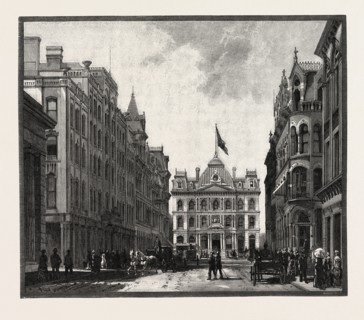 TORONTO STREET, AND POST OFFICE, CANADA, NINETEENTH CENTURY ENGRAVING