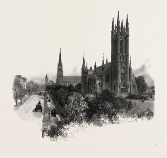 TORONTO, METROPOLITAN (METHODIST) CHURCH, CANADA, NINETEENTH CENTURY ENGRAVING