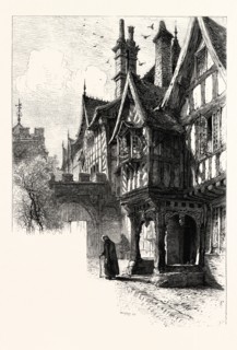 ENTRANCE TO THE PORCH OF LEICESTER'S HOSPITAL, WARWICK, UK, britain, british, europe, united