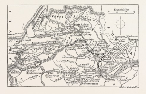MAP OF THE TAY, UK. River Tay, a river in Scotland