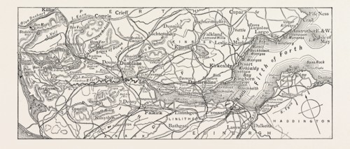 MAP OF THE FORTH, UK, Scotland