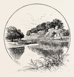 RUINS OF ROXBURGH CASTLE, a castle sited near Kelso, in the Borders region of Scotland, in the