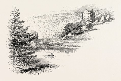 Neidpath Castle is an L-plan rubble-built tower house, overlooking the River Tweed about 1 mile (2