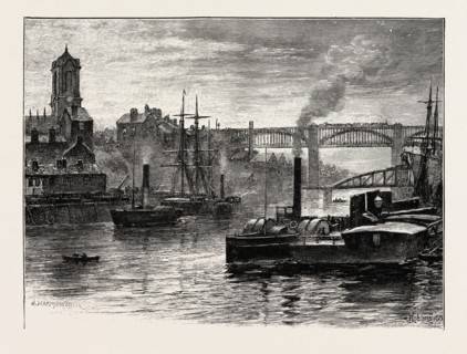 THE HIGH-LEVEL BRIDGE AND GATESHEAD, UK. Gateshead is a town in Tyne and Wear, England, and is the