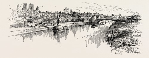 THE OUSE AT YORK, UK. The River Ouse is a river in North Yorkshire, England.