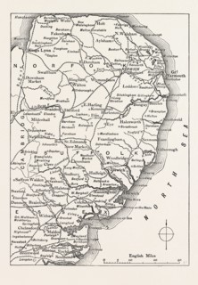 MAP OF THE EAST ANGLIAN RIVERS, UK