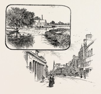 1. MILL ON THE COLNE. 2. HIGH STREET, COLCHESTER, an historic town and the largest settlement