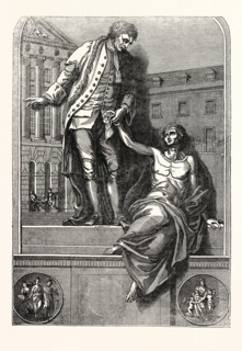THE STATUE OF THOMAS GUY, a British bookseller, speculator and de facto founder of Guy's Hospital,