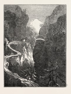 THE ALPINE ROAD, CALLED THE VIA MALA. Viamala or Via Mala is an ancient and notorious section of