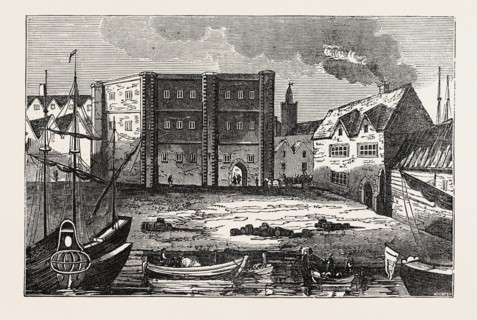 THE CUSTOM HOUSE IN THE TIME OF QUEEN ELIZABETH, LONDON, UK, britain, british, europe, united