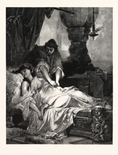 IACHIMO AND IMOGEN. A. LIEZEN MAYER. William Shakespeare's play Cymbeline. SÃ¡ndor Liezen-Mayer or