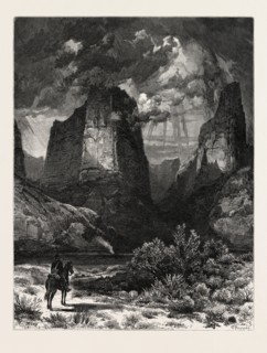 COLBURN'S BUTTE, IN KANNARRO CANYON. Thomas Moran (February 12, 1837 â€ì August 25, 1926) from