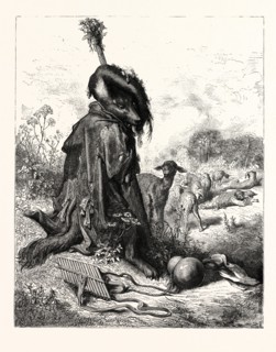 THE WOLF TURNED SHEPHERD. Gustave Doré