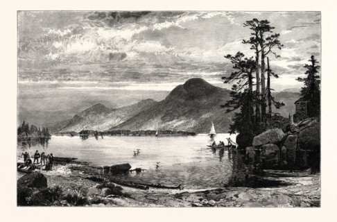 FOURTEEN-MILE ISLAND, LAKE GEORGE. THOMAS MORAN,  England was an American painter and printmaker of