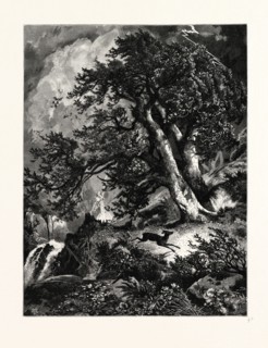 A STORM IN THE MOUNTAINS. Thomas Moran (February 12, 1837 â€ì August 25, 1926) from Bolton, England