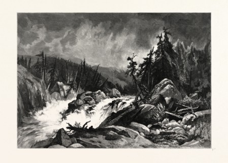 RAPIDS OF THE AU SABLE. A. PARTON. The Au Sable River in Michigan, United States, USA.
