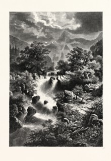 WATERFALL IN THE PYRENEES. ALBERT RIEGER