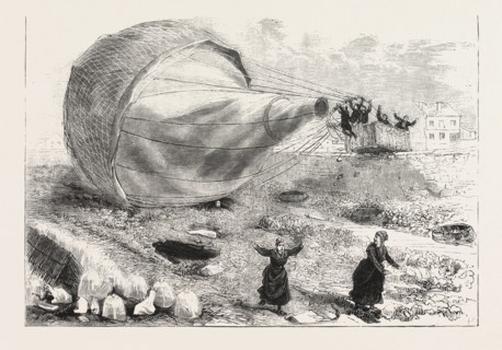 FATAL BALLOON ACCIDENT IN FRANCE : THE BALLOON L'UNIVERS  DESCENDING INTO THE GARDEN OF MONTREUIL,