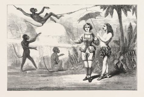 THE PANTOMIMES, JACK IN WONDERLAND AT THE CRYSTAL PALACE, LONDON, ENGRAVING 1876, UK, britain,