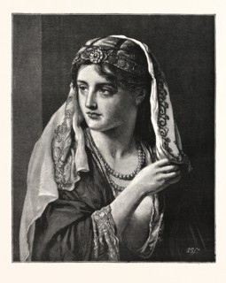 HINDA, A PICTURE BY F. WYBURD, ENGRAVING 1876, UK, britain, british, europe, united kingdom, great