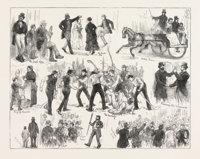 GATHERING AT THE ALEXANDRA PALACE IN HONOUR OF ST. PATRICK., LONDON, ENGRAVING 1876, UK, britain,