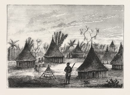 LIEUTENANT CAMERON IN CENTRAL AFRICA, SONA BAZH, A ULUNDO VILLAGE ON THE FRONTIER OF TOVALE,