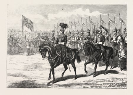 GRAND REVIEW AT ALDERSHOT BEFORE HER MAJESTY THE QUEEN, MARCH PAST OF THE 5TH ROYAL IRISH LANCERS,