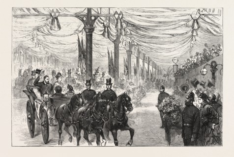 THE HOME-COMING OF THE PRINCE OF WALES : THE ROYAL PARTY LEAVING THE VICTORIA STATION OF THE