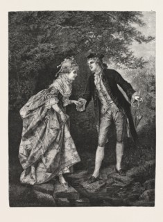 GALLANTRY, PICTURE BY D. ERDMANN, ENGRAVING 1876