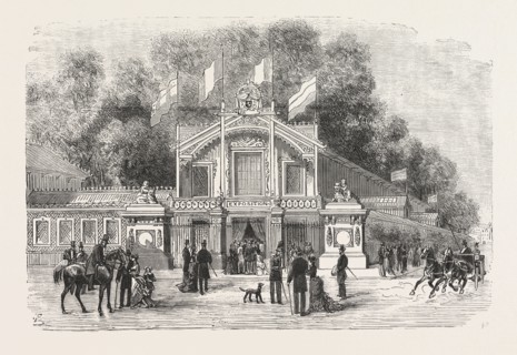 INTERNATIONAL EXHIBITION OF LIFE-SAVING APPARATUS AT BRUSSELS: THE PRINCIPAL ENTRANCE, BELGIUM,