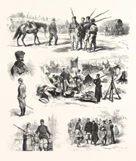 THE TURCO SERVIAN WAR: CAVALRY AND INFANTRY OF THE RESERVE OFFICERS, THE CAMP ADIEU SOLDIERS