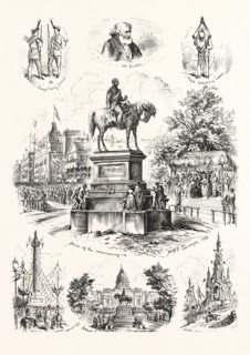 THE QUEENS VISIT TO EDINBURGH TO INAUGURATE THE PRINCE CONSORT MEMORIAL, ENGRAVING 1876, UK,