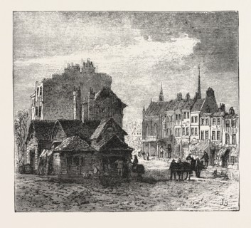 THE NORTH OF LONDON, HIGHGATE HIGH STREET, ENGRAVING 1876, UK, britain, british, europe, united