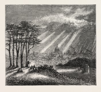 THE NORTH OF LONDON, THE HEATH, HAMPSTEAD, ENGRAVING 1876, UK, britain, british, europe, united
