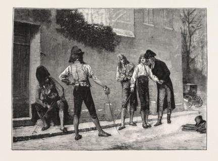 A FIRST AFFAIR,  Picture by M.V. Juglar, ENGRAVING 1876