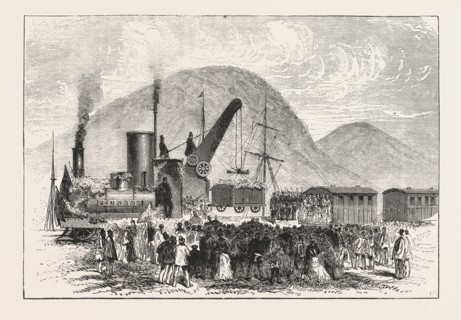 RAILWAY ENTERPRISE IN NEW ZEALAND, HOISTING THE FIRST TRUCK OF COAL ON THE GREYMOUTH AND BRUNNERTON