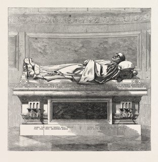 DEAN MILMAN THOMB, ST. PAUL'S CATHEDRAL, LONDON, ENGRAVING 1876, UK, britain, british, europe,
