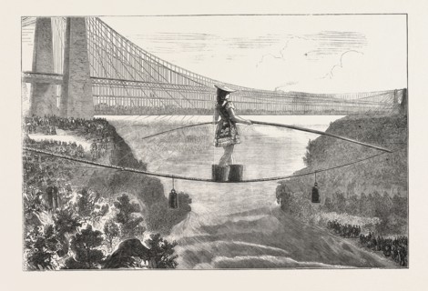 MDLLE. SPELTERINI CROSSING THE NIAGARA RIVER  ON A TIGHT ROPE, The Niagara River is a river that