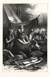 AN INDIAN TOILET, ENGRAVING 1876, US, USA, America, United States