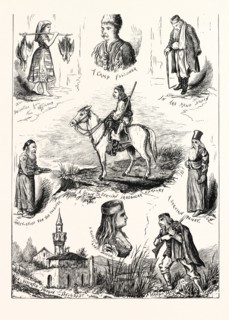 THE TURKO-SERVIAN WAR; PEN-AND-INK SKETCHES, ENGRAVING 1876, TURKEY, SERBIA