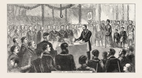 SKETCHES DURING THE PRINCE AND PRINCESS OF WALES'S RECENT VISIT TO GLASGOW, ENGRAVING 1876, UK,