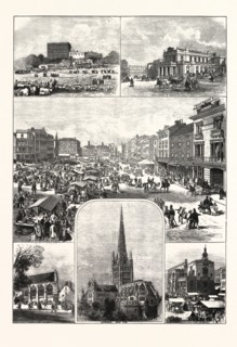 THE CITY OF NORWICH, ENGRAVING 1876, UK, britain, british, europe, united kingdom, great britain,
