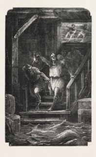 THE ADVENTURES OF CAPTAIN MAGO, THE CHILD HAD FOUND THE LEAK, ENGRAVING 1876