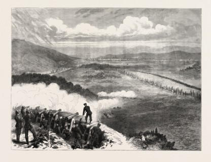FRANCO-PRUSSIAN WAR: A PRUSSIAN BATTERY BEFORE METZ, FRANCE, 1870